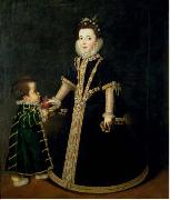 Sofonisba Anguissola Girl with a dwarf, thought to be a portrait of Margarita of Savoy, daughter of the Duke and Duchess of Savoy oil